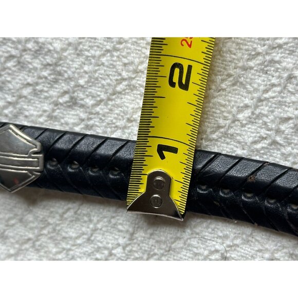 Harley-Davidson Leather Braided Belt Metal Accents Women Distressed Buckle USA - Picture 13 of 14